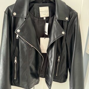 Bagatelle black faux leather biker jacket